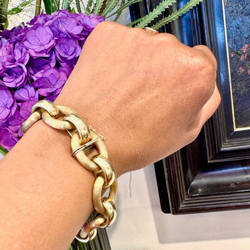 Bracelet Bracelet à maillons fantaisie en or jaune 14 carats 58 Facettes 10532CEC29B14A30A685219427BB8899