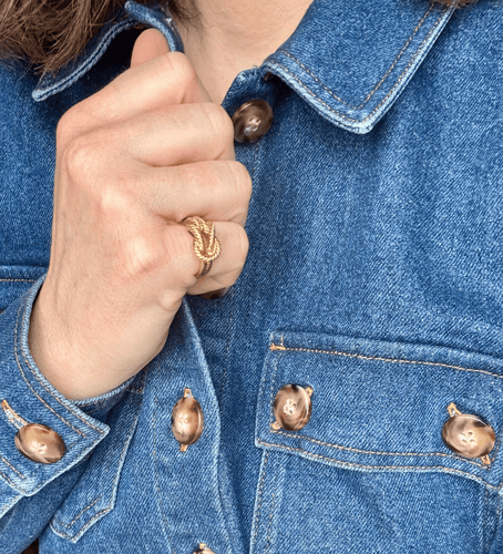 Bague 50 Hermès Audierne - Bague en or jaune 18K 58 Facettes REF2509CF-276