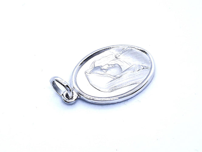 Pendentif Pendentif religieux en or blanc 18 carats 58 Facettes 947616CD