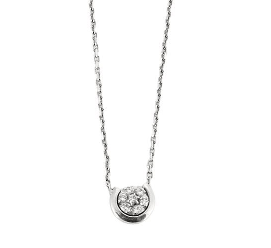 Collier Collier en or gris et petits diamants 58 Facettes DV3616-2