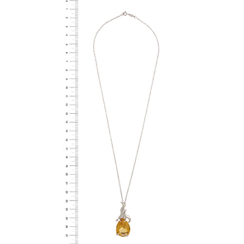 Collier Gorà - Collier à pendentif en or blanc 18 ct avec citrine et diamants 58 Facettes 9992