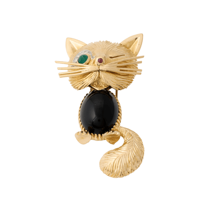 Broche VAN CLEEF AND ARPELS - Chat malicieux 58 Facettes