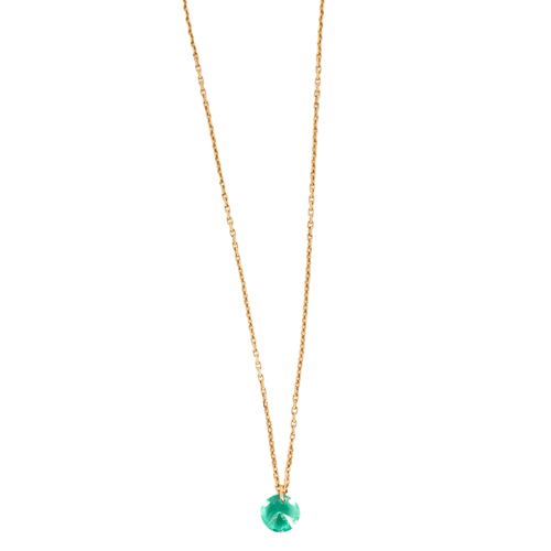 Collier Collier or jaune La Brune et La Blonde émeraude 58 Facettes 43166