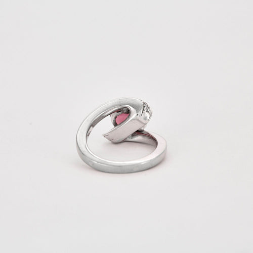 Bague 52 Bague jonc croisé Tourmaline rose Diamants 58 Facettes DV0056-5