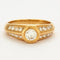 Bague 51 Bague or jaune avec diamant central épaulé de diamants 58 Facettes DV0497-7
