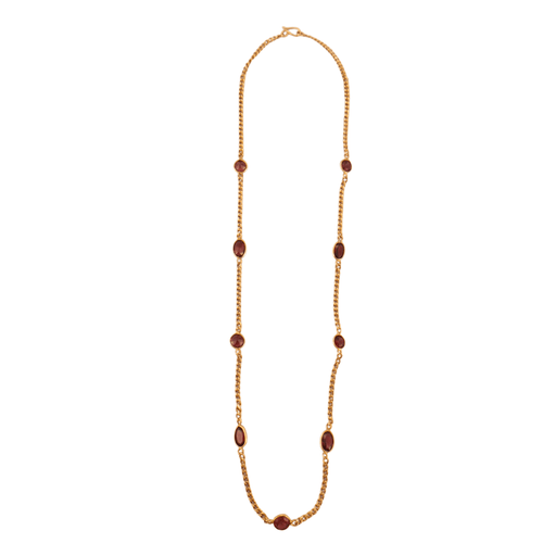 Collier Collier or jaune et grenats 58 Facettes DV0254-10