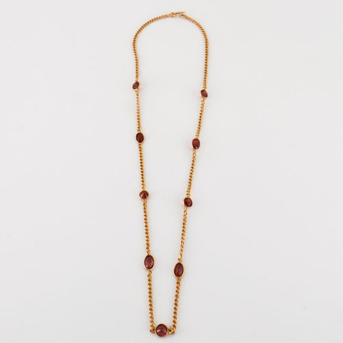 Collier Collier or jaune et grenats 58 Facettes DV0254-10