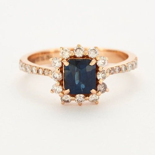 Bague Bague Marguerite Saphir et Diamants sertis sur or rose 58 Facettes DV0510-1