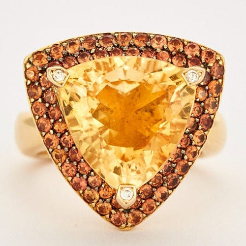 Bague MAUBOUSSIN - Bague PEACE OF COLOR , or jaune, citrine, saphirs oranges 58 Facettes DV0521-1