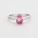 Bague 53 Bague or blanc et Saphir Rose 58 Facettes DV0538-2