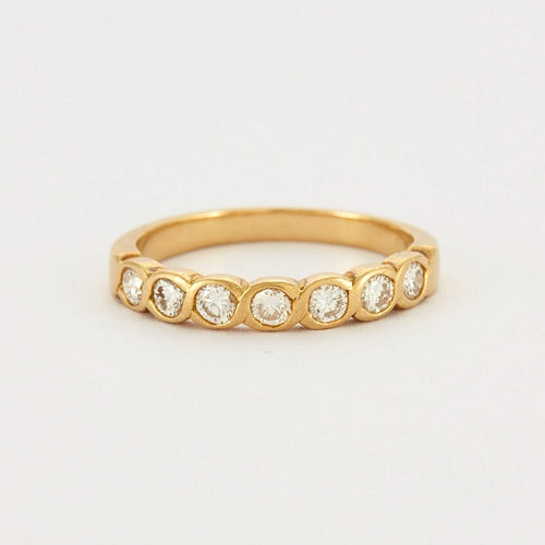 Bague 61 Demi Alliance or jaune et Diamants 58 Facettes DV0538-3