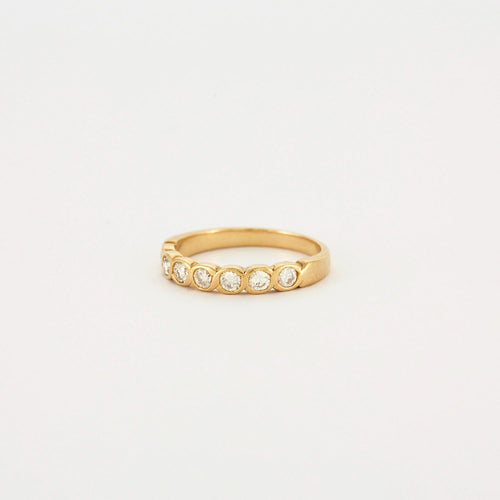 Bague 61 Demi Alliance or jaune et Diamants 58 Facettes DV0538-3