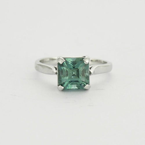 Bague 51 Bague or blanc et Tourmaline Bleue 58 Facettes DV0538-4