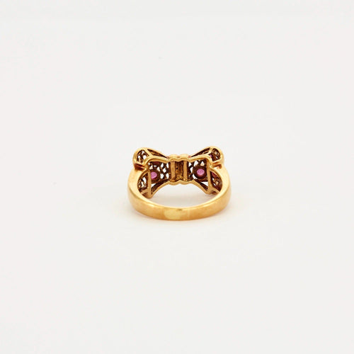 Bague 52 Bague Nœud Diamants et Rubis 58 Facettes DV0542-2