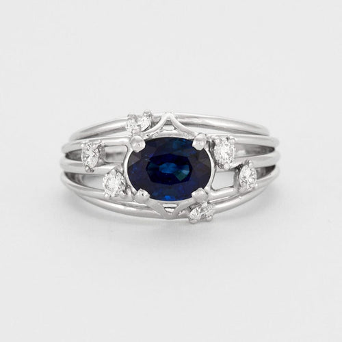 Bague 48 Bague Saphir et diamants 58 Facettes DV1623-2