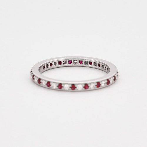 Bague 56 TIFFANY & CO - LEGACY  Bague en platine Diamants et rubis 58 Facettes DV0534-4