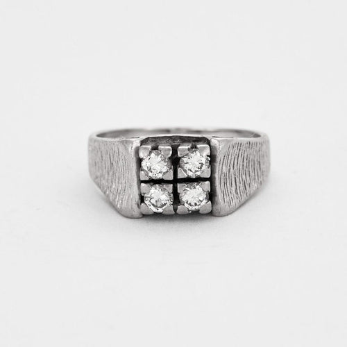 Bague 48 Bague en or gris et diamants 58 Facettes DV0541-2