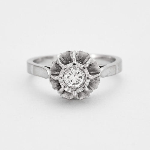Bague 53 Bague solitaire en or gris Diamant 58 Facettes DV0541-5
