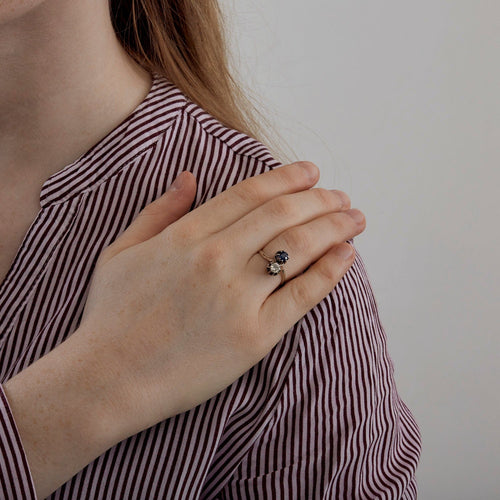 Bague 55 Bague "Toi et Moi" en or gris saphir et diamant 58 Facettes DV0541-6