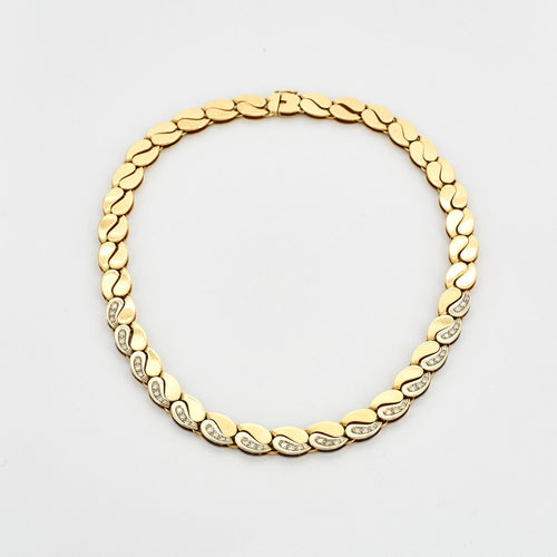 Collier Collier en or jaune et or gris serti de diamants 58 Facettes DV0551-2