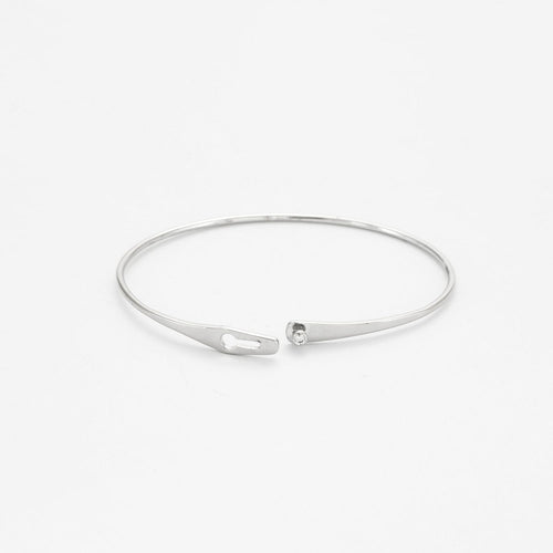 Bracelet DINH VAN - Bracelet serrure en or gris et diamants. Small 58 Facettes DV1414-3