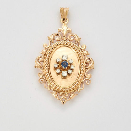 Pendentif Pendentif porte souvenir ouvrant diamants et saphir 58 Facettes DV0463-10