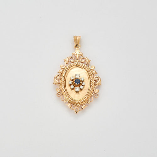 Pendentif Pendentif porte souvenir ouvrant diamants et saphir 58 Facettes DV0463-10