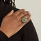 Bague 51 Bague moderniste or jaune et racine d'émeraude 58 Facettes DV1707-1