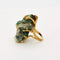 Bague 51 Bague moderniste or jaune et racine d'émeraude 58 Facettes DV1707-1