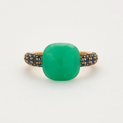 Bague 52 Bague Pomellato Capri en or rose, chrysoprase et saphirs 58 Facettes DV2076-1