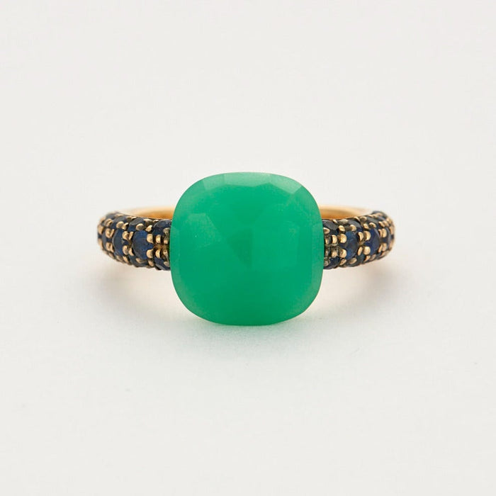 Bague 52 Bague Pomellato Capri en or rose, chrysoprase et saphirs 58 Facettes DV2076-1