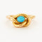 Bague 55 Bague or jaune turquoise 58 Facettes DV0555-1