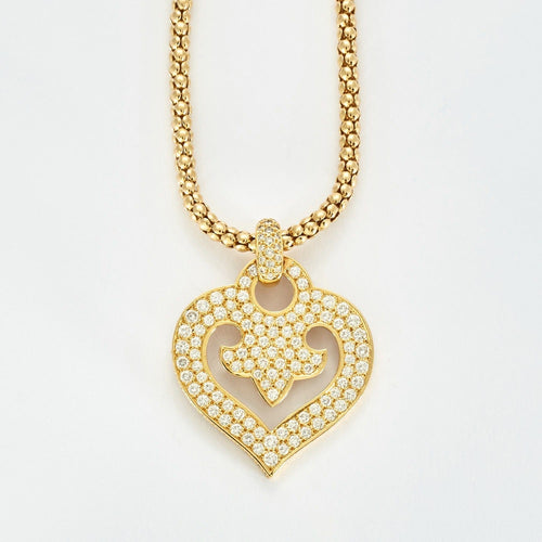 Collier OJ PERRIN - Coeur Légende Collier or jaune , diamants 58 Facettes DV1614-3