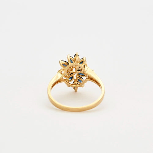 Bague or jaune saphirs et diamants