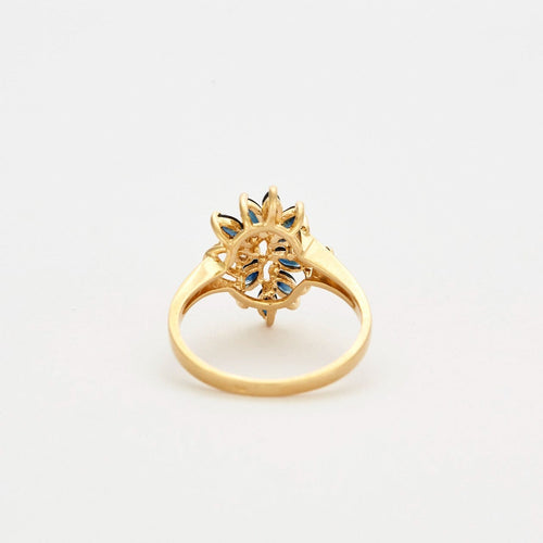 Bague 54 Bague or jaune saphirs et diamants 58 Facettes DV0569-9