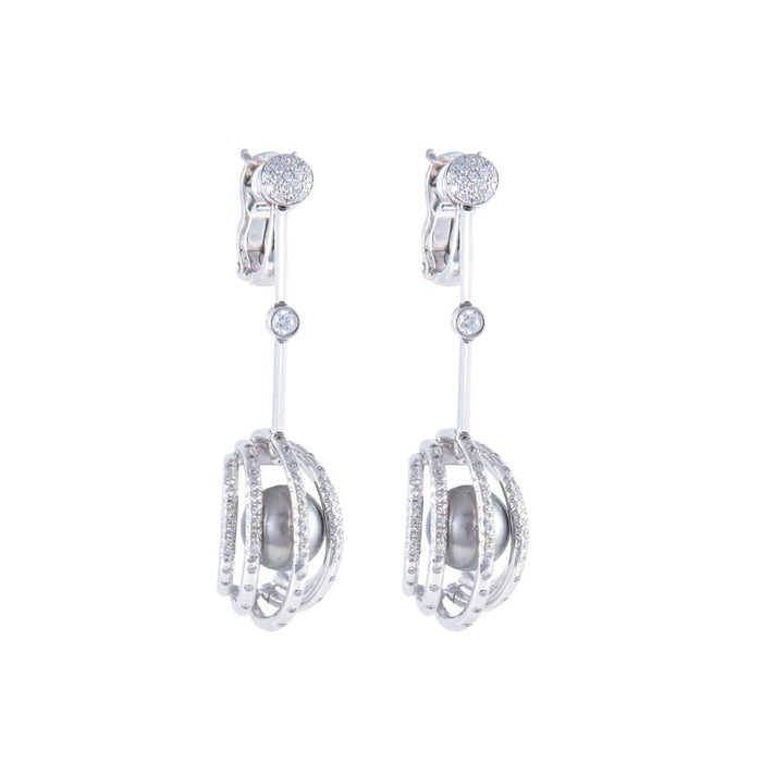 Boucles d'oreilles Boucles d'oreilles Lorenz Baümer en Or, Diamants et Perles de Tahiti 58 Facettes 43516587671766