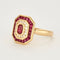 Bague 57 Bague en or jaune, diamants et rubis 58 Facettes DV0577-1