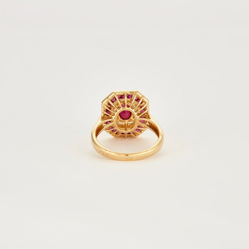 Bague 57 Bague en or jaune, diamants et rubis 58 Facettes DV0577-1