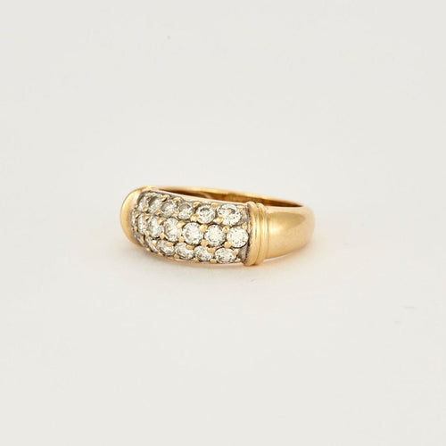 Bague 52 Bague jonc en or jaune et diamants 58 Facettes DV1855-3