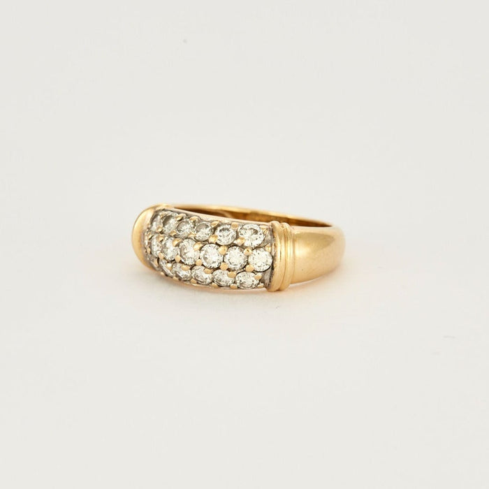 Bague 52 Bague jonc en or jaune et diamants 58 Facettes DV1855-3