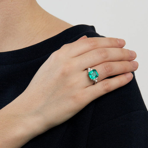 Bague 54.5 Bague Emeraude de Colombie 58 Facettes DV0536-1-545-2
