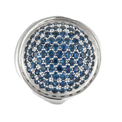 Bague 51 Premiers Joyaux - Bague dôme - or gris et saphirs 58 Facettes DV0597-1