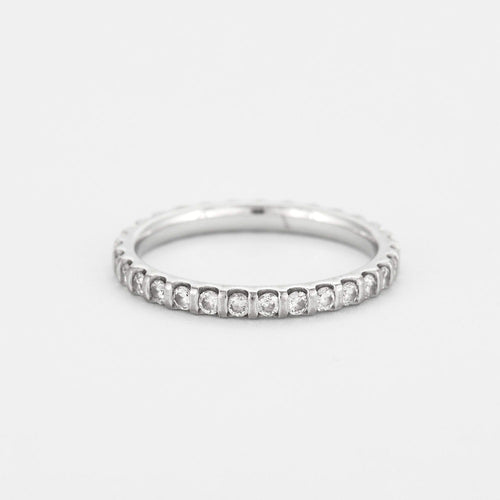 Bague 51 Alliance américaine or gris et diamants 58 Facettes DV0595-2