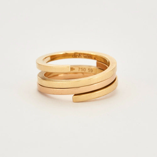 Bague 59 Dinh Van - Spirale - or jaune et or rose 58 Facettes DV0603-1