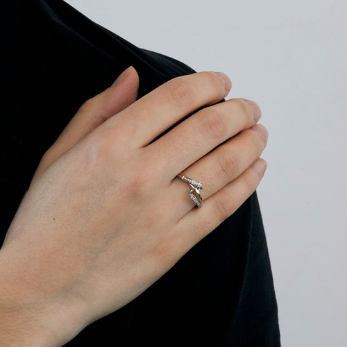 Bague 50 Bague or rose et gris, diamants 58 Facettes DV2647-3