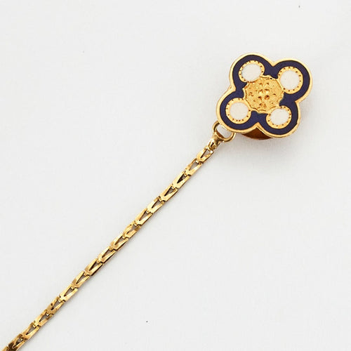 Accessoire Boutons de col en or jaune et émail 58 Facettes DV0608-3