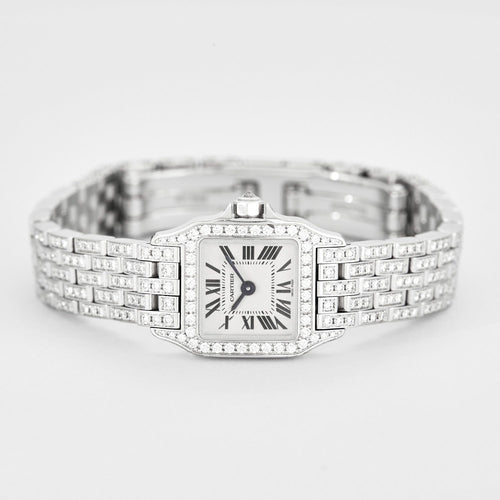 Montre CARTIER - Montre Modèle Santos Demoiselle - en or blanc et diamants 58 Facettes DV0618-1