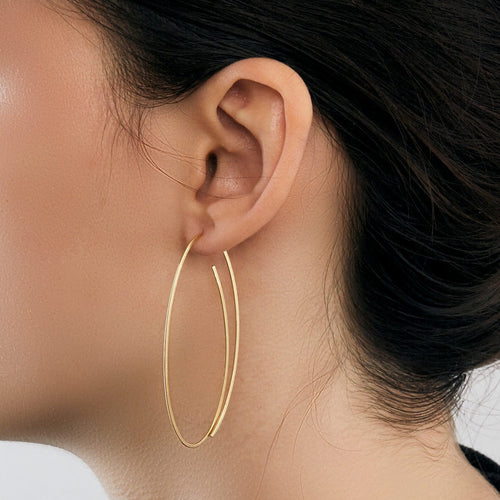 Boucles d'oreilles NIESSING LINEAR CREOLES or jaune 58 Facettes DV3020-6