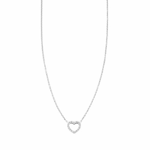 Collier Tiffany & Co - Métro cœur - Collier or blanc et diamants 58 Facettes DV2795-8