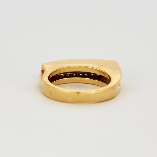 Bague 52 Bague moderniste en or jaune et diamants 58 Facettes DV0090-3